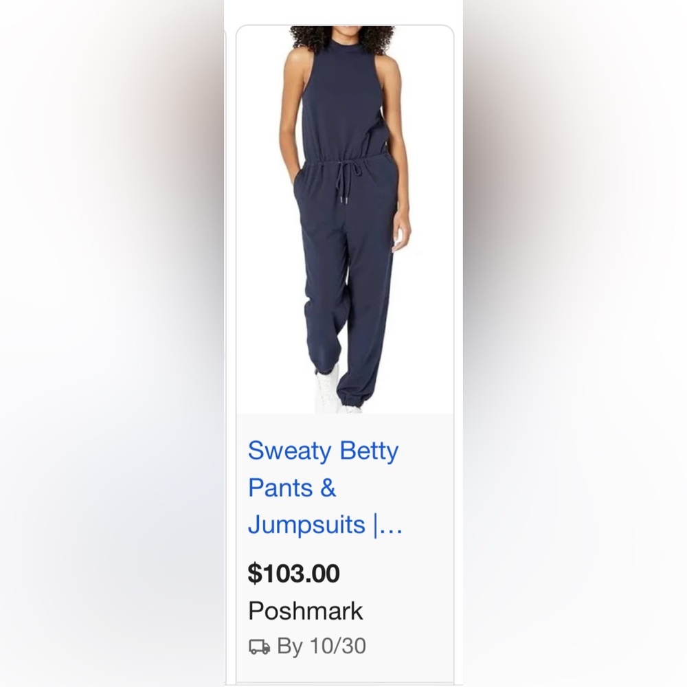 Sweaty Betty Navy High-Neck Jumpsuit - Picture 2 of 15